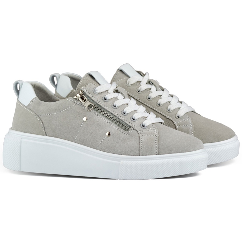 Pantofi sport dama din piele gri Pantofi sport dama din piele gri