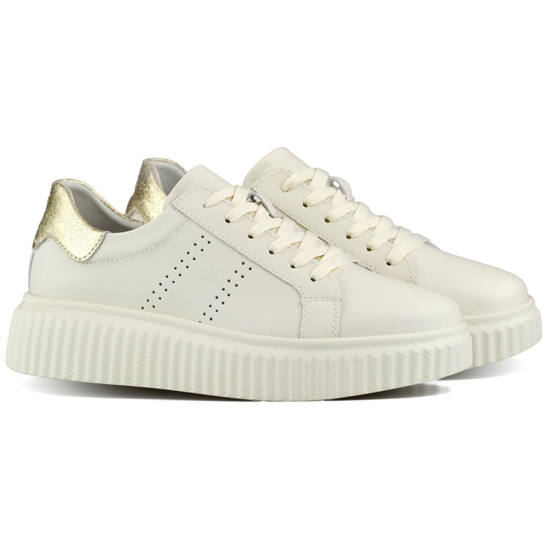 Pantofi sport dama bej din piele naturala, pantofi dama piele