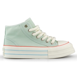 Adidași de damă înalți cu talpă groasă verde