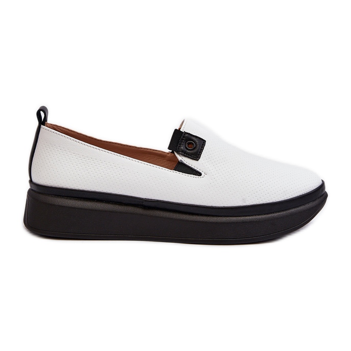 Vinceza Espadrile din piele de damă pe platformă White Tigera alb