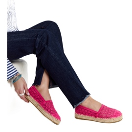 Espadrile din dantela roz inchis pe platforma Samra Espadrile din dantela roz inchis pe platforma Samra