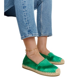 Espadrile verzi strălucitoare cu platformă Caithlin verde