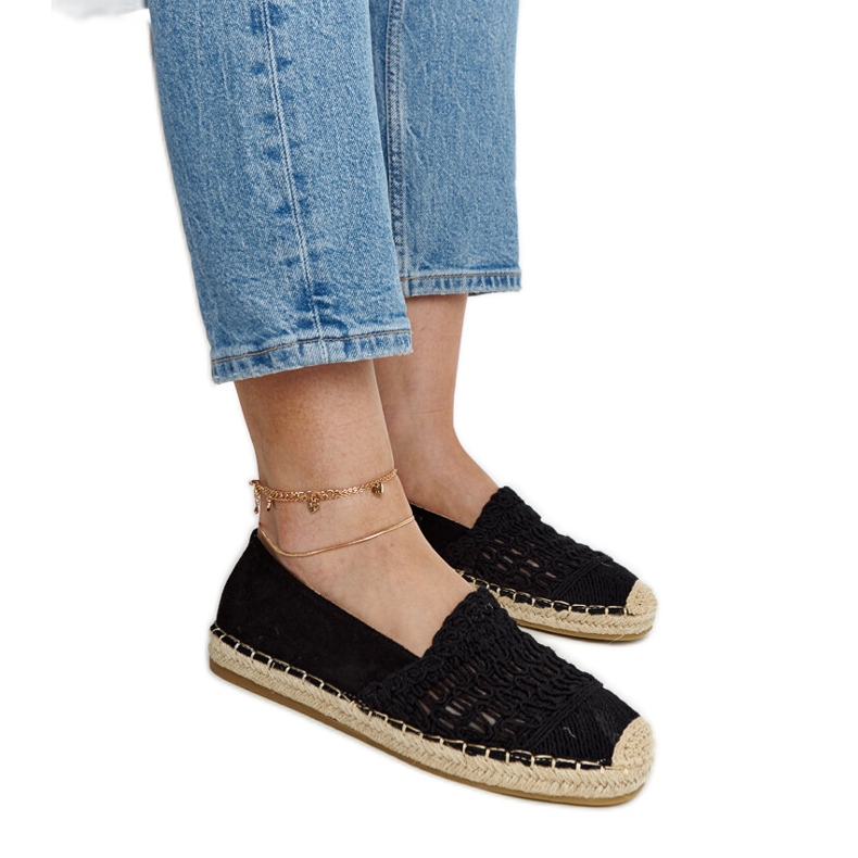 Espadrile negre ajurate de la Gordana negru Espadrile negre ajurate de la Gordana negru