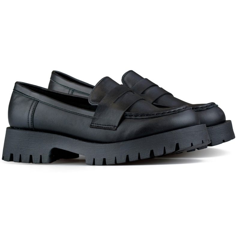 Mocasini Mocasini negri de dama din piele ecologica negru