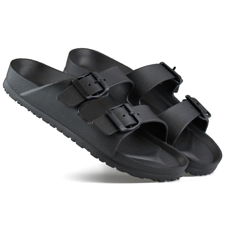 Flip-flops negri cu două catarame negru