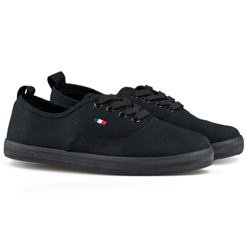 Adidasi negri cu talpa neagra, adidasi dama negru Adidasi negri cu talpa neagra, adidasi dama negru