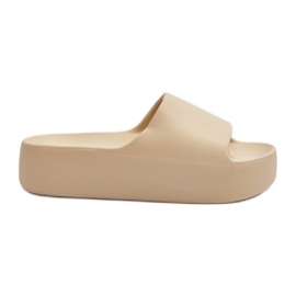Flip-flops Bej Oreithano pentru damă, cu talpă groasă Flip-flops Bej Oreithano pentru damă, cu talpă groasă