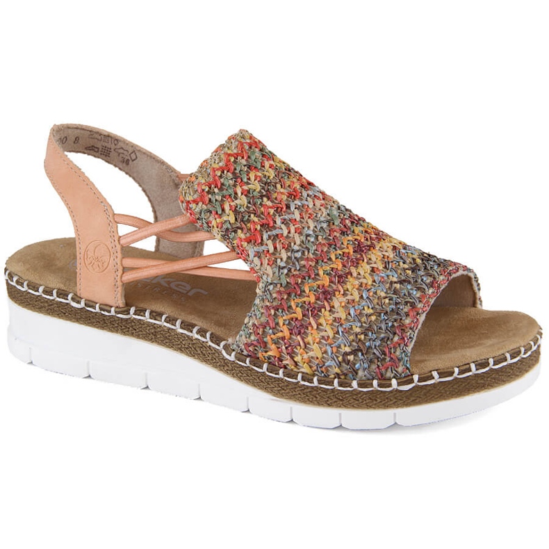 Sandale multicolore confortabile de dama Rieker V1241-90 bej