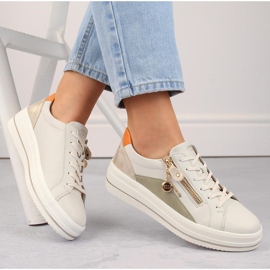 Pantofi sport de dama comozi din piele, bej Remonte D1C01-81 Pantofi sport de dama comozi din piele, bej Remonte D1C01-81