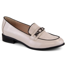 Pantofi de damă cu toc lacuit, bej, Potocki SZ12309 Pantofi de damă cu toc lacuit, bej, Potocki SZ12309