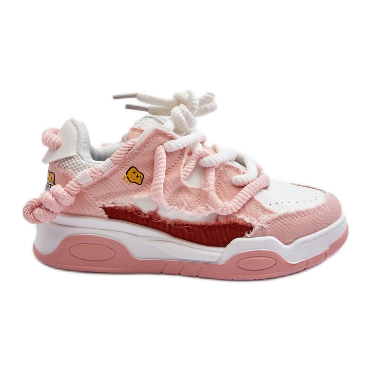 Pantofi de damă cu șireturi groase roz Miatora