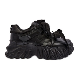 Pantofi de damă cu talpă groasă Ellerai neagră negru Pantofi de damă cu talpă groasă Ellerai neagră negru