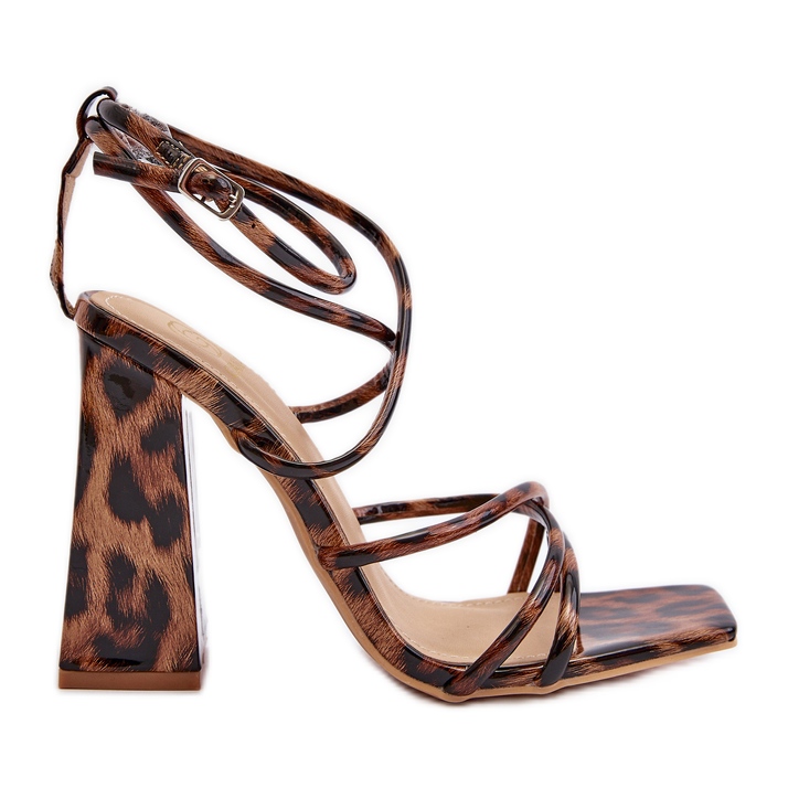Sandale maro cu toc înalt la modă Josette Sandale maro cu toc înalt la modă Josette