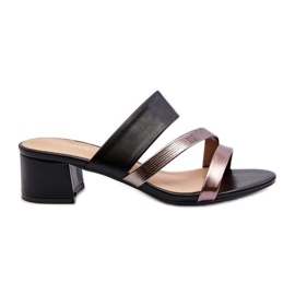 Flip-flops de damă cu toc scăzut, negru Rosila Flip-flops de damă cu toc scăzut, negru Rosila