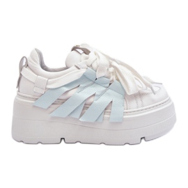 Pantofi Zazoo 2F-7033 pe o platformă masivă, albastru