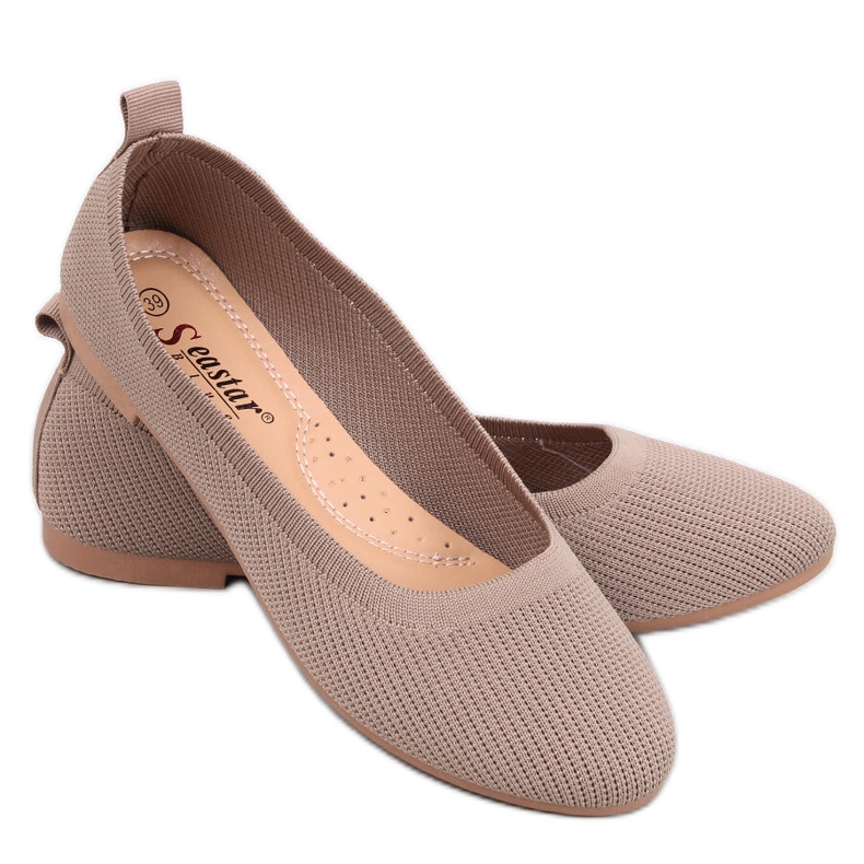 Balerini Cavaday Khaki cu șosete maro Balerini Cavaday Khaki cu șosete maro