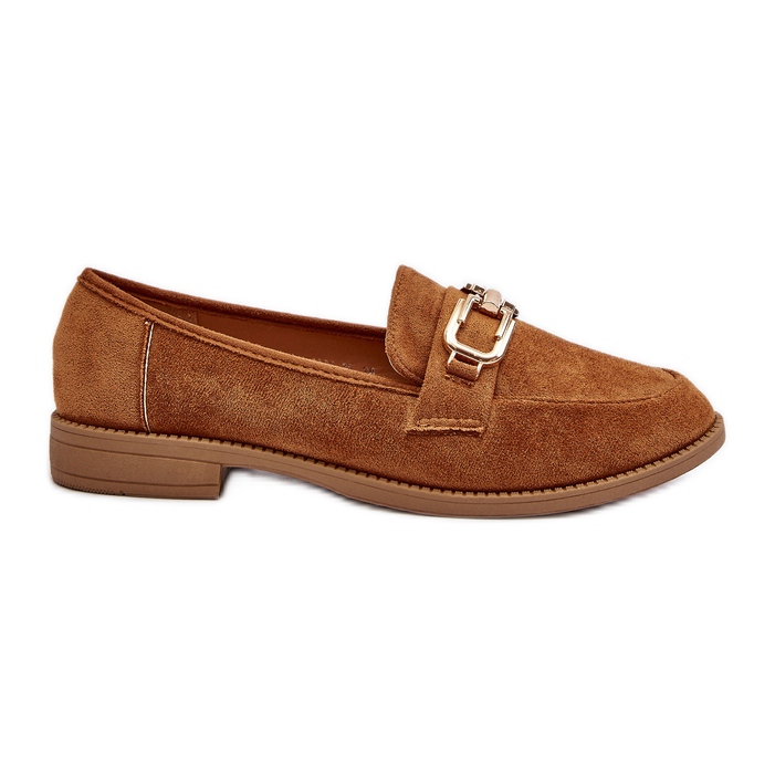 Mocasini De Damă De Căprioară Cu Toc Plat Camel Misal maro Mocasini De Damă De Căprioară Cu Toc Plat Camel Misal maro