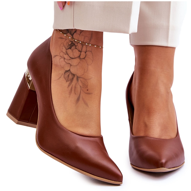 Lewski Shoes Pompi din piele Lewski 3117 Maro