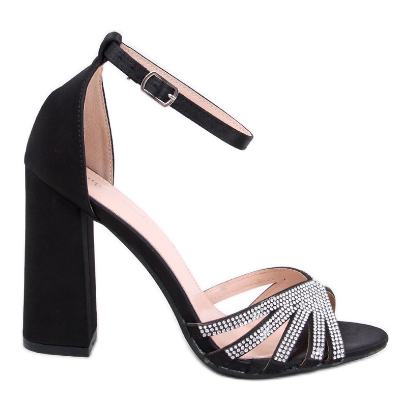 Nikitai Sandale negre cu toc înalt cu strasuri negru