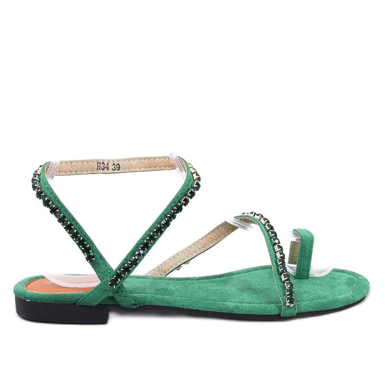 Sandale flip-flop cu zirconii Ayless Green verde Sandale flip-flop cu zirconii Ayless Green verde