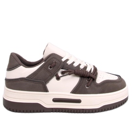 Tenisi Clavell Coffee cu talpă înaltă maro