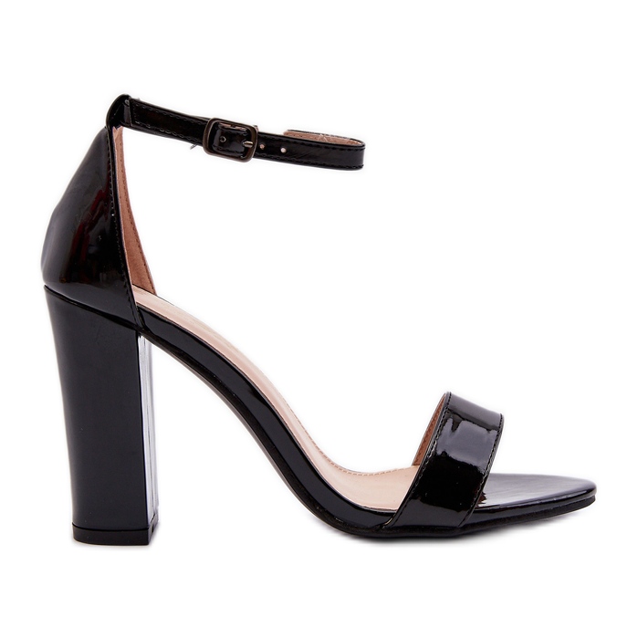 Sandale negre Thakko cu toc înalt negru