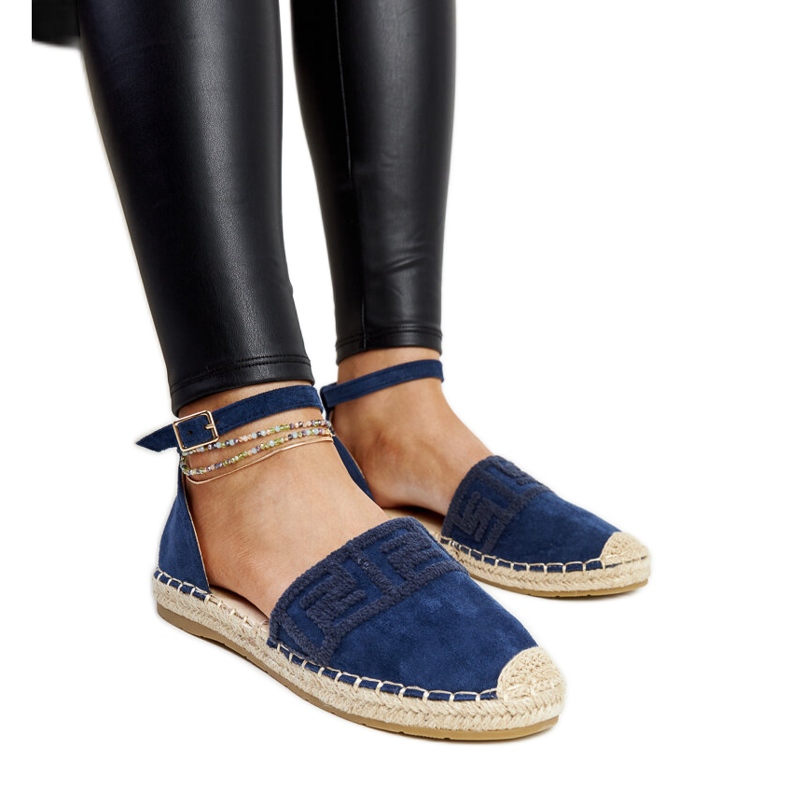 Espadrile bleumarin cu broderie decorativă Sonja albastru