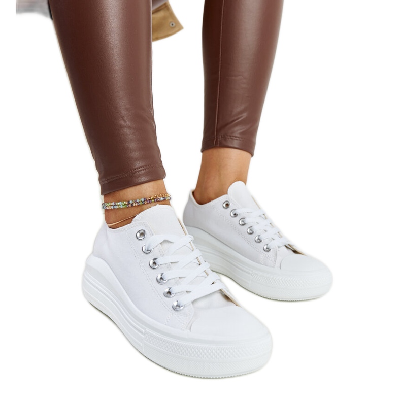 Tenisi albi pe o platformă groasă Zlata