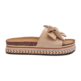 Flip-flops de damă bej pe platformă cu fundă Evatria Flip-flops de damă bej pe platformă cu fundă Evatria