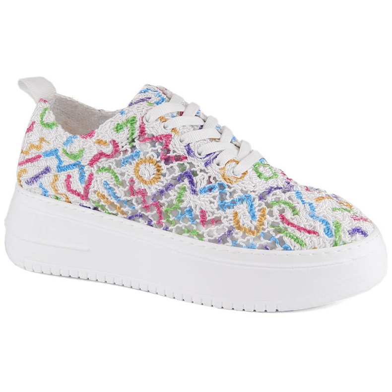 Pantofi de dama din dantela pe platforma multicolora T.Sokolski W503