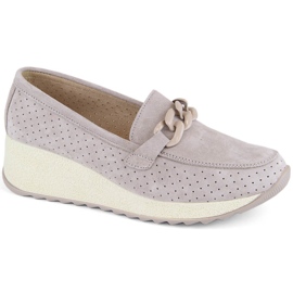 Pantofi cu pană de damă din piele de căprioară bej Filippo DP6212 Pantofi cu pană de damă din piele de căprioară bej Filippo DP6212