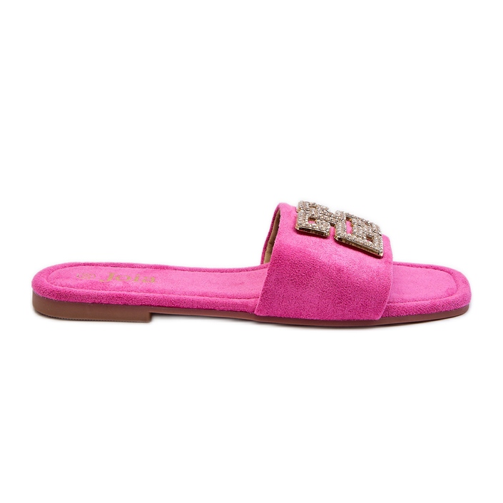 Flip-flops De Dama Cu Toc Plat Cu Decor Inaile Fucsia roz Flip-flops De Dama Cu Toc Plat Cu Decor Inaile Fucsia roz