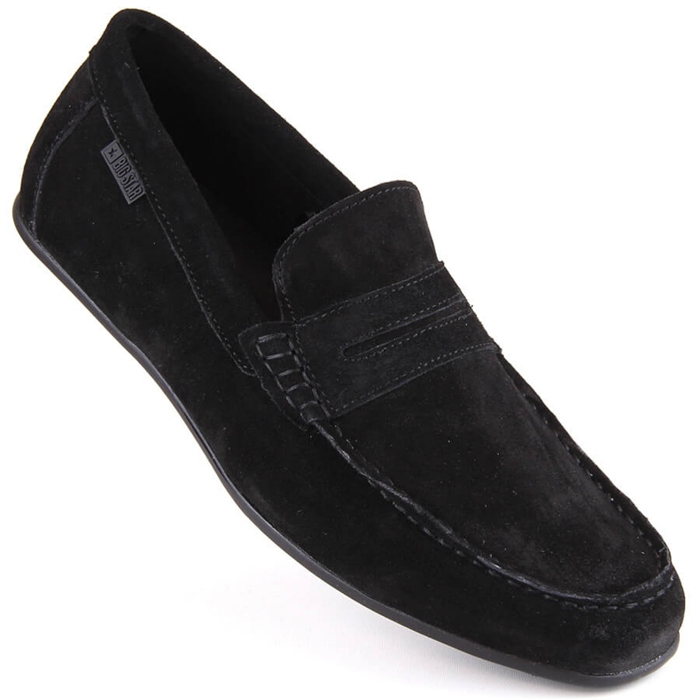 Pantofi din piele intoarsa, mocasini barbati negri Big Star NN174224 negru