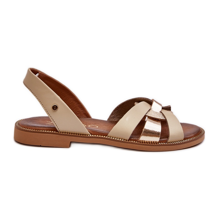 Sandale din piele pentru femei Zazoo 40382, bej