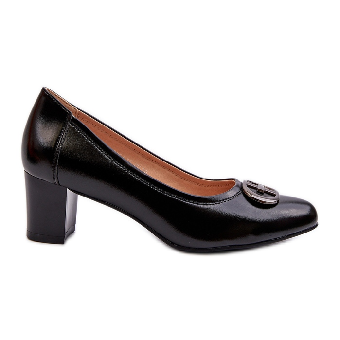 Vinceza Pompe Negre Aeliris Toc Cu Decor negru
