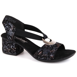 Sandale negre Rieker W RKR679 confortabile negru