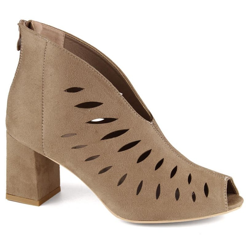 Botine din piele intoarsa Potocki W WOL225B cappuccino maro