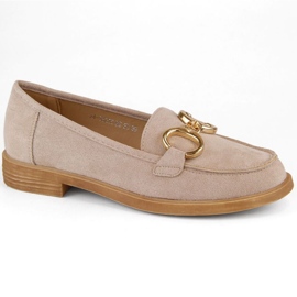 Pantofi de piele intoarsa cu toc mic Vinceza W JAN282, bej Pantofi de piele intoarsa cu toc mic Vinceza W JAN282, bej