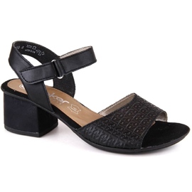 Sandale confortabile din piele Rieker W RKR675 negre negru Sandale confortabile din piele Rieker W RKR675 negre negru