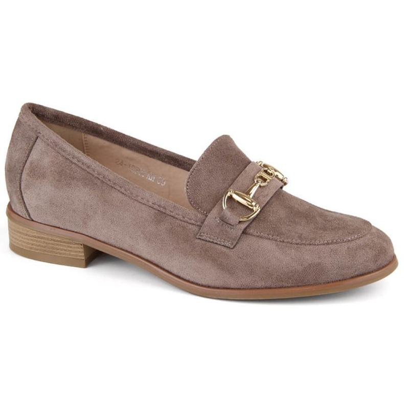 Potocki W WOL219 pantofi maro din piele intoarsa cu toc joasa