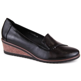 Pantofi cu pană Potocki W WOL222, negri negru Pantofi cu pană Potocki W WOL222, negri negru