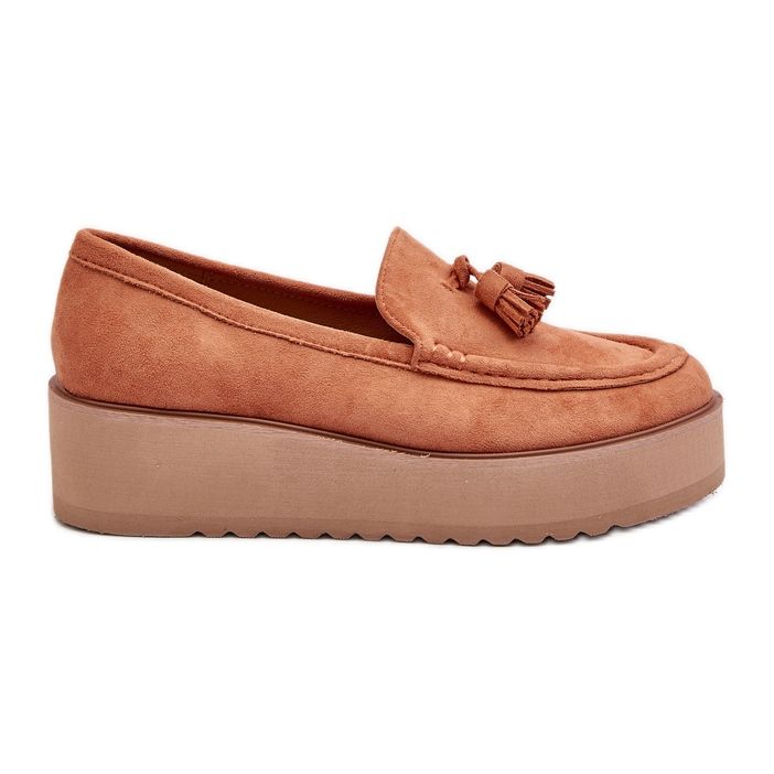 Mocasini Dama Platforma Cu Franjuri, Portocaliu Mialani portocale