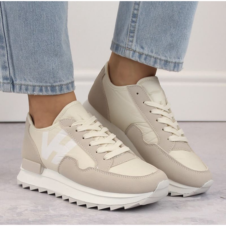 Potocki WOL214 pantofi sport cu platformă bej