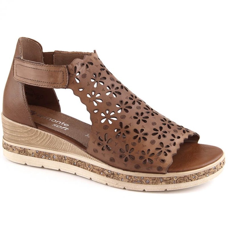 Rieker Sandale confortabile din piele Remonte W RKR655 maro