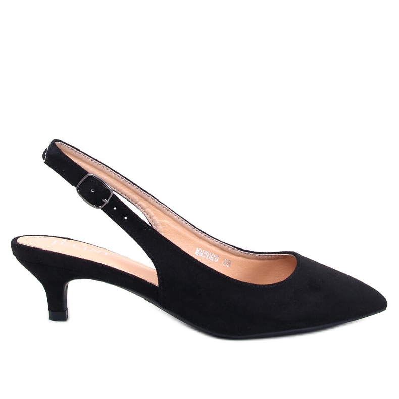 Malloi Tocuri joase negre cu toc deschis negru