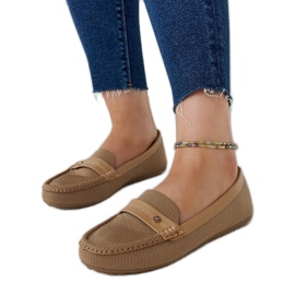 Mocasini din stofa maro de la Fombio