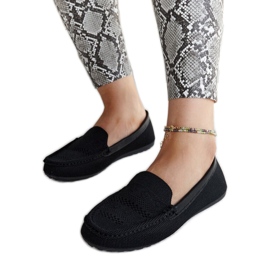 Mocasini din material negru de la Fiammetta