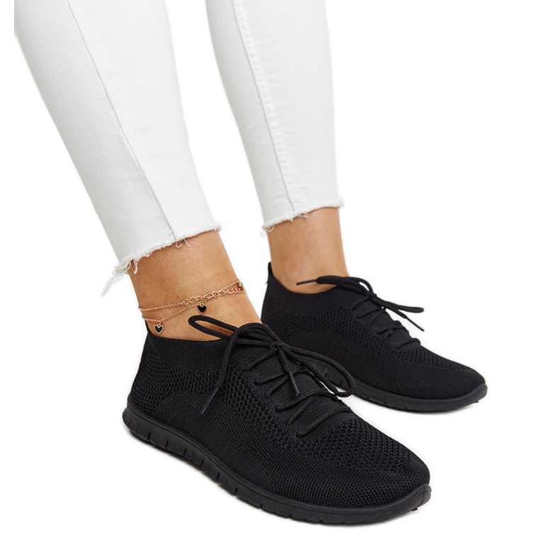 Tenisi Zahira din material negru