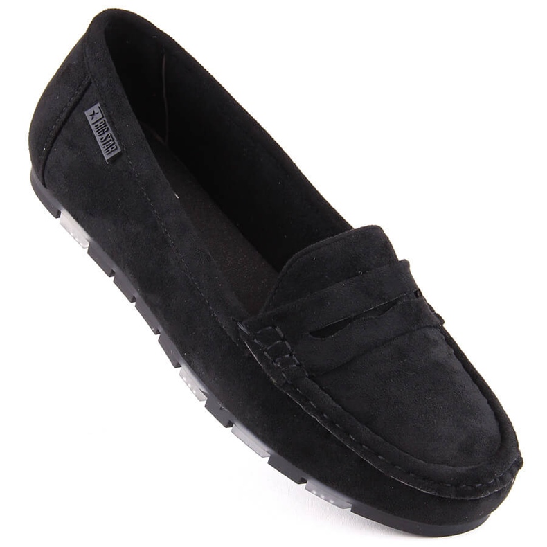 Mocasini confortabili de piele intoarsa neagra pentru femei Big Star NN274929 negru