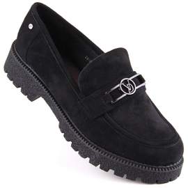 Pantofi dama din piele intoarsa, mocasini negri Potocki YQ21047 negru Pantofi dama din piele intoarsa, mocasini negri Potocki YQ21047 negru